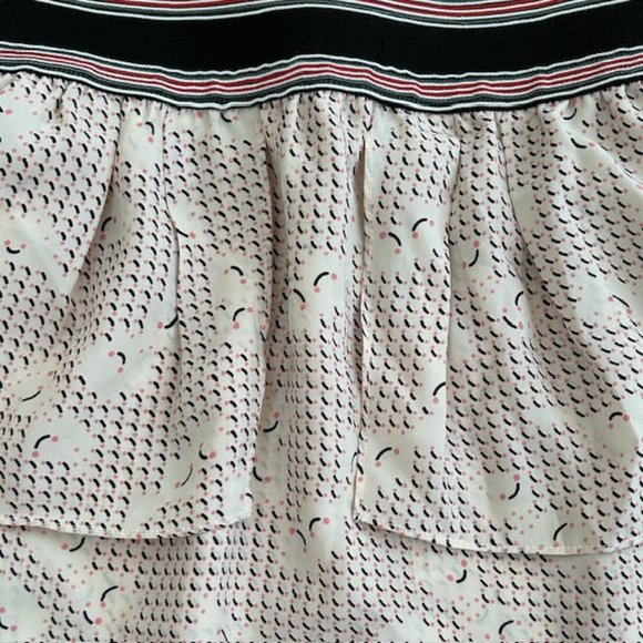 BCBGeneration Beige Pink Black Layered Printed Elastic Waist Zipper Mini Skirt S - Picture 7 of 9